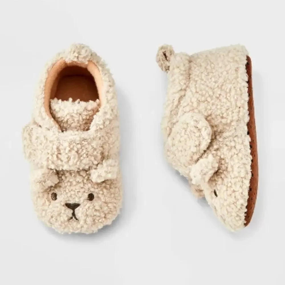 Cat & Jack Unisex Baby Bear Bootie Slipper Shoes Size 6-9 Months